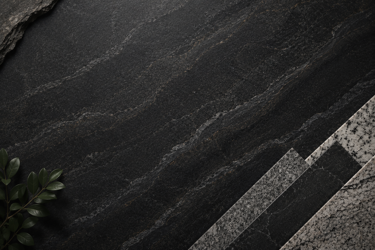 Polished granite slab